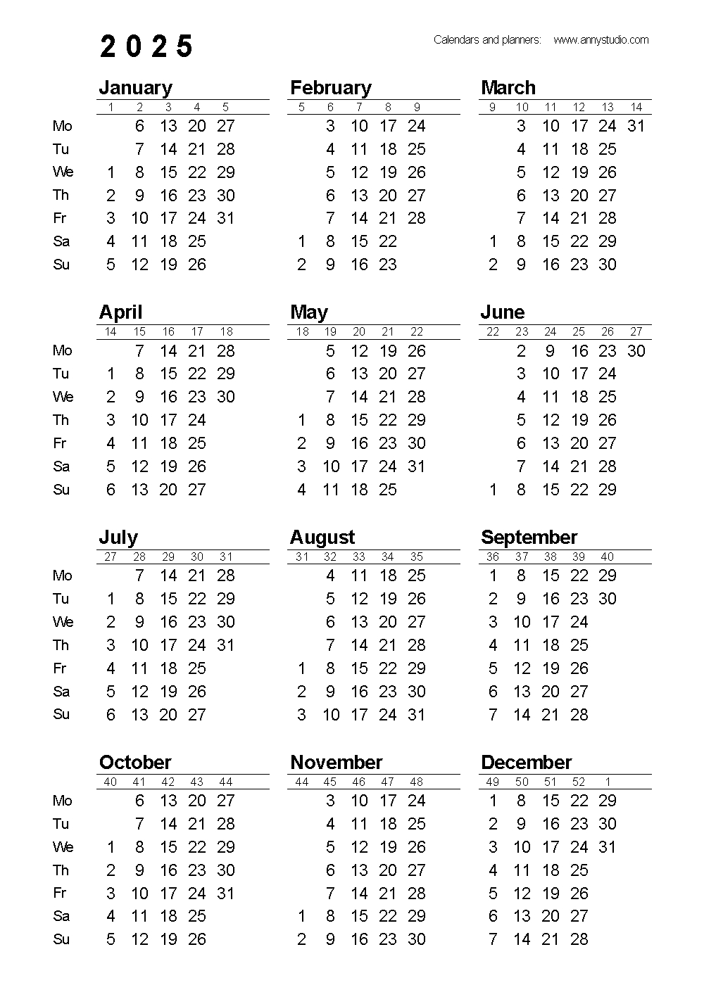 Free Printable Calendars And Planners 2025, 2026 And 2027 in Printable Calendar 2025 Pages Free