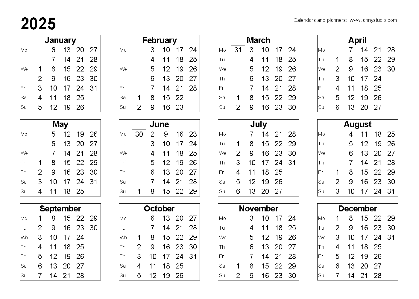 Free Printable Calendars And Planners 2025, 2026 And 2027 inside A5 Calendar 2025 Printable Free