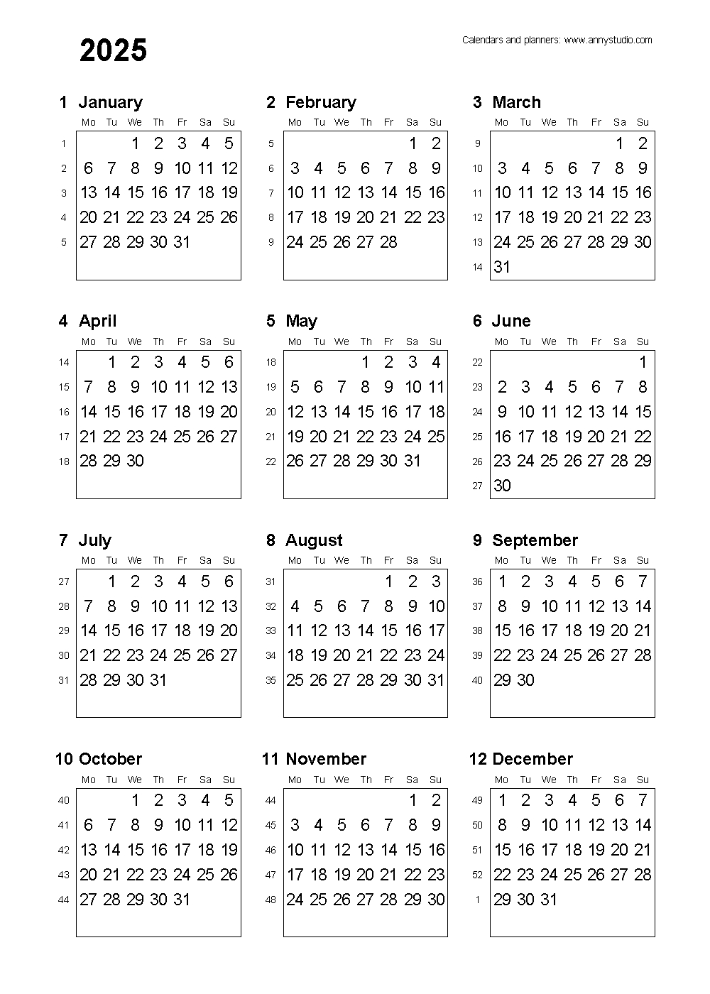 Free Printable Calendars And Planners 2025, 2026 And 2027 pertaining to A5 Calendar Printable 2025