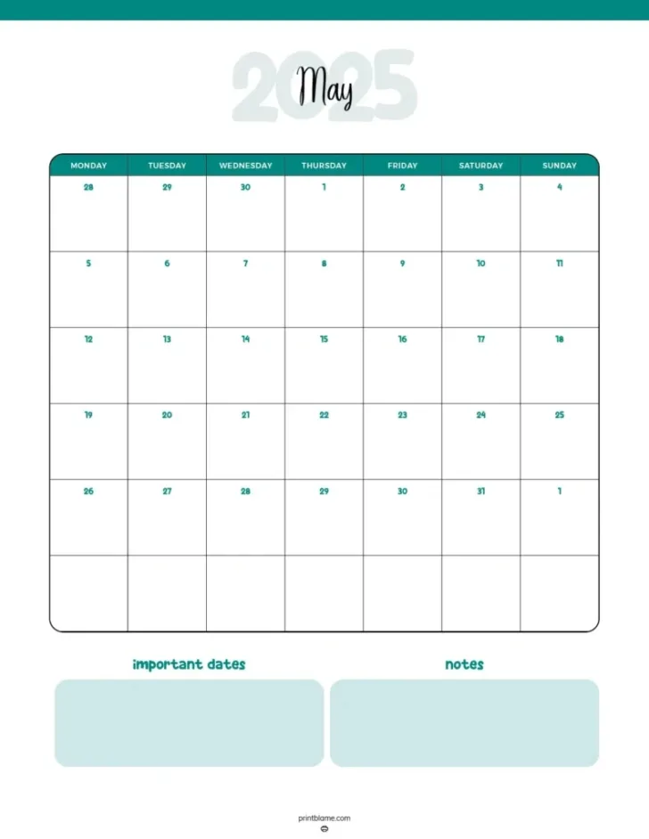 Free Workout Calendar 2025 Printable