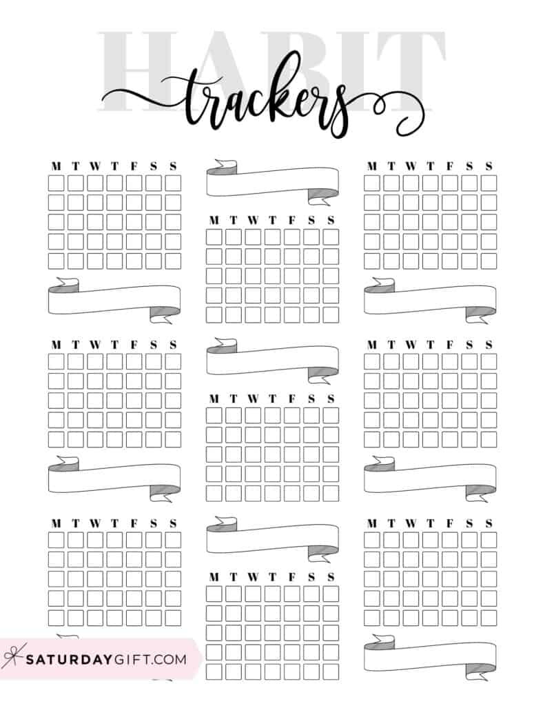 Habit Tracker Printable - 43 Cute &amp;amp; Free Printable Habit Trackers in Habit Tracker Calendar 2025 Printable