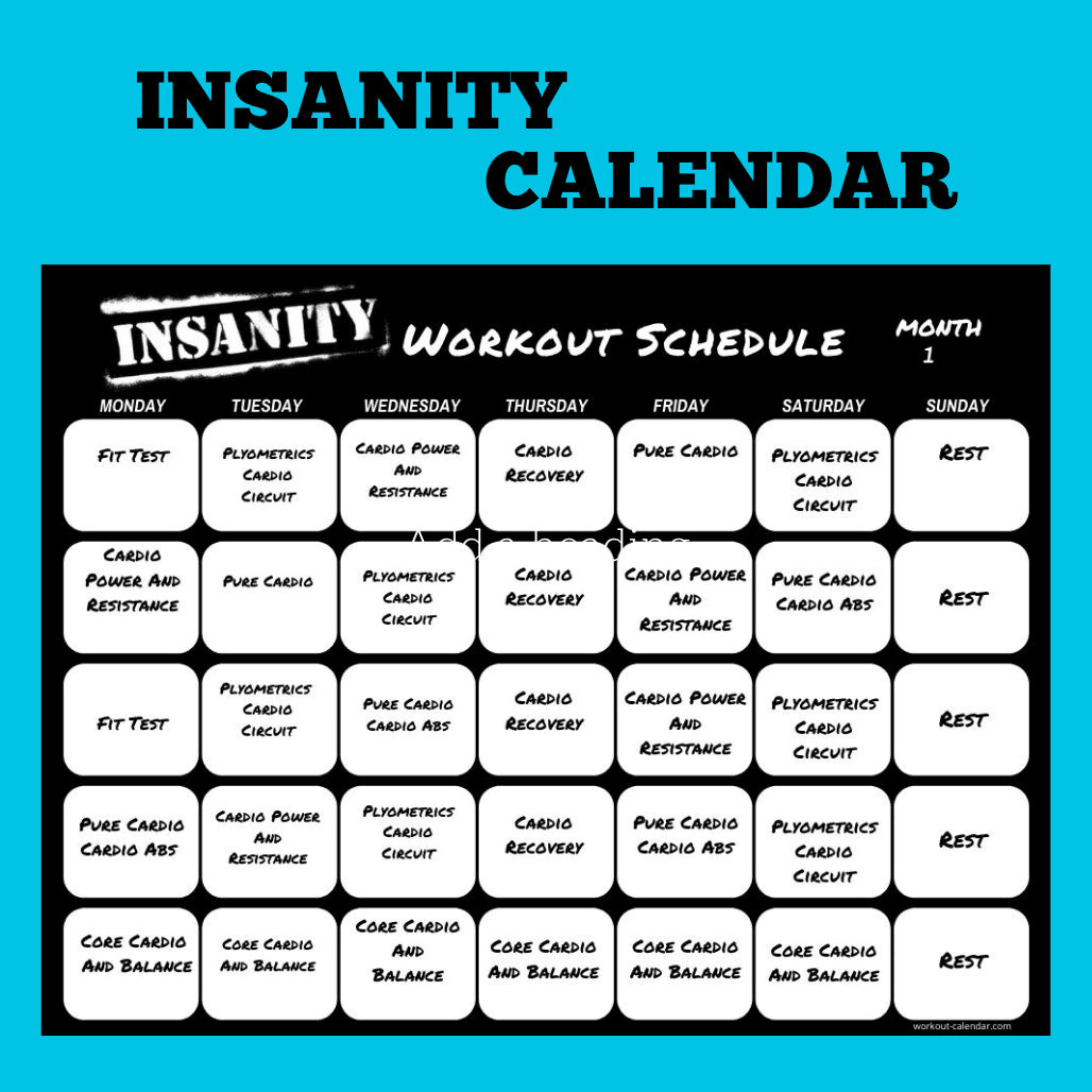 Insanity Workout Discount Calendar with regard to Printable Insanity Max 30 Calendar 2025