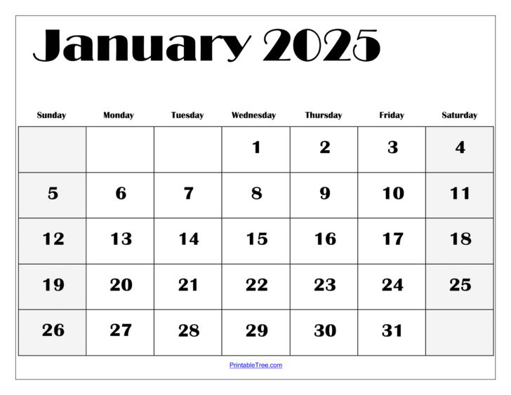 January 2025 Calendar Printable Wiki