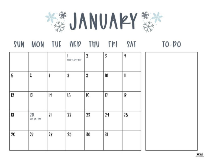 2025 Calendar Printable Free with Holidays