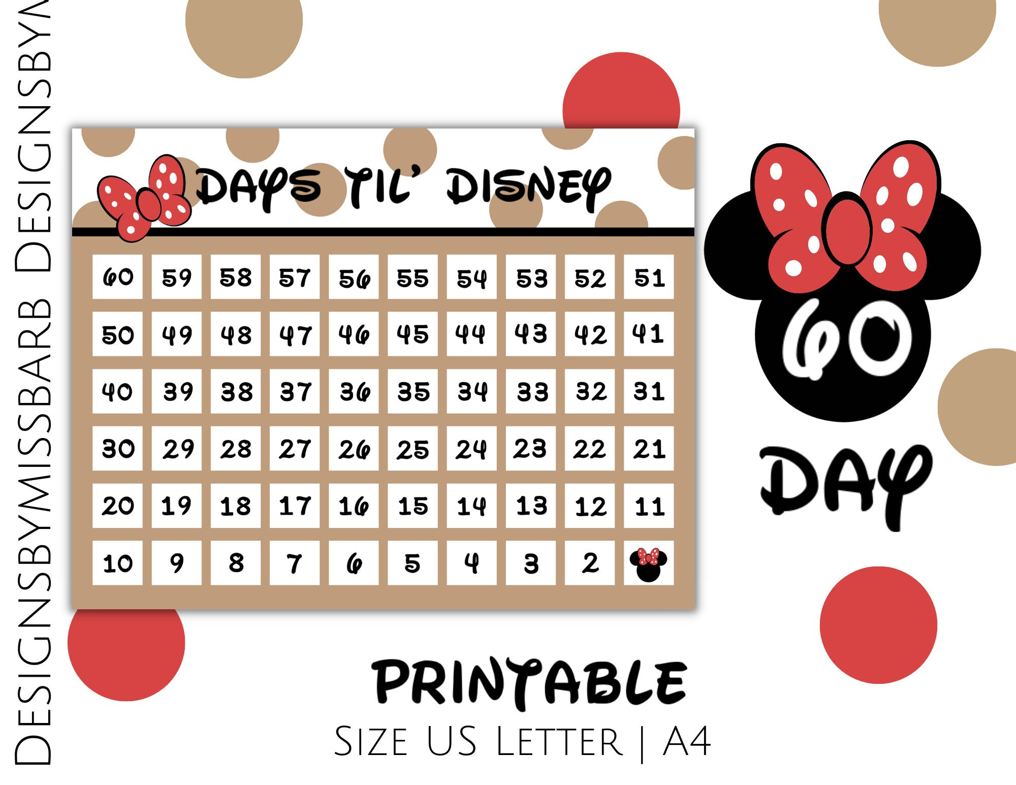 Magical Vacation Countdown Printable, 60 Days Until Your Magical regarding 60 Day Countdown Calendar Printable