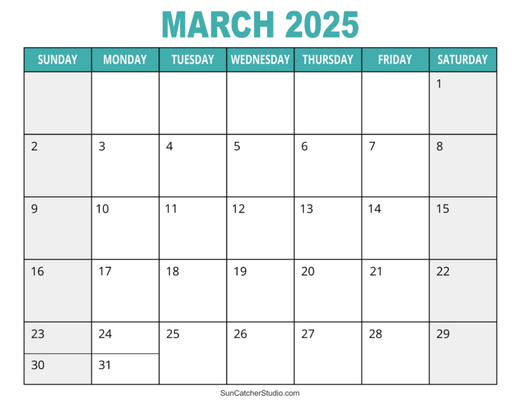 2025 Printable Calendar by Month Free