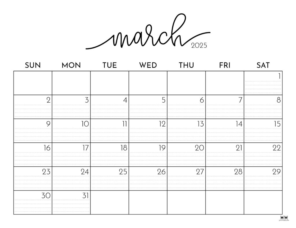 March 2025 Calendars - 107 Free Printables | Printabulls throughout Free Printable Calendar March 2025