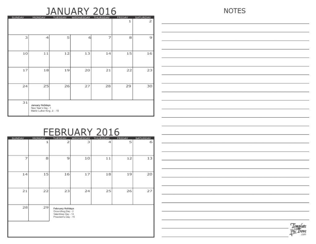 Print Calendar 2 Months Per Page – Printable Blank Calendar Template in 2 Month Printable Calendar