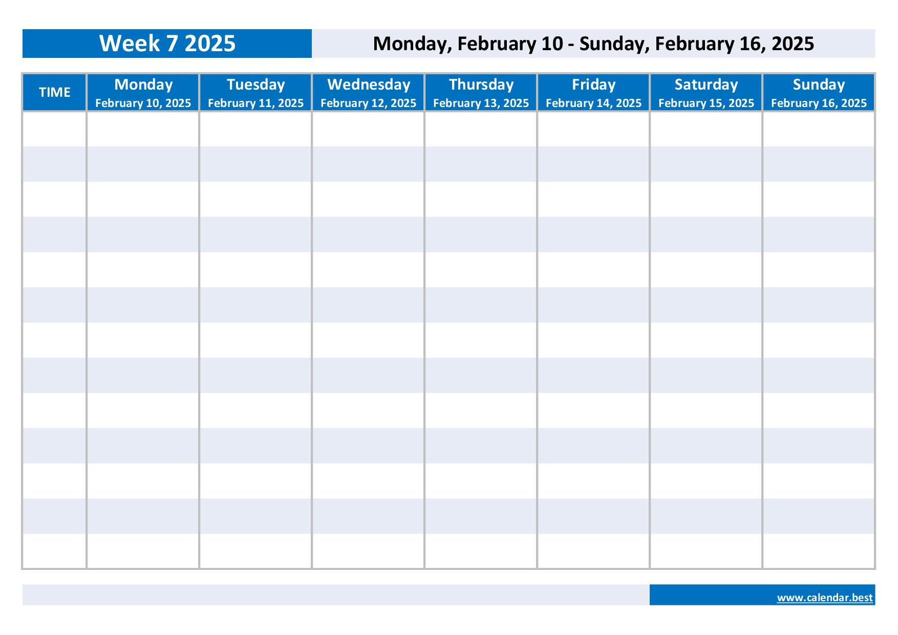 Printable 2025 Weekly Calendar intended for Weekly Calendar 2025 Printable With Times