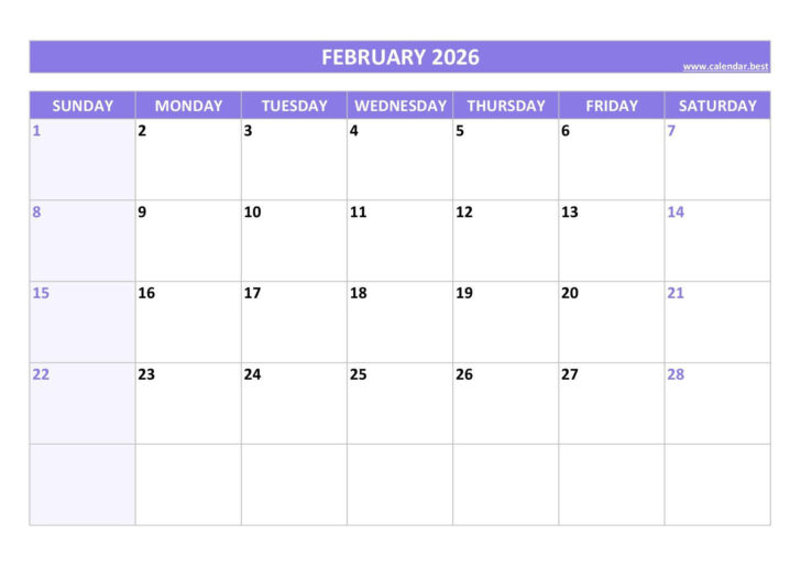 Printable Calendar February 2026