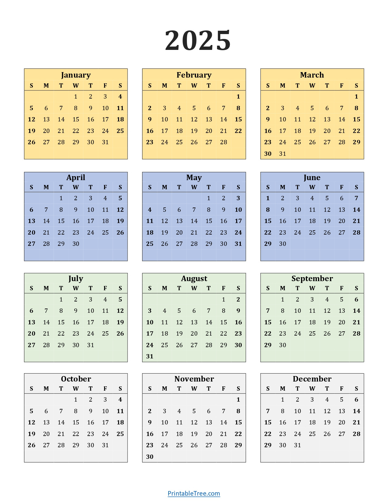 Printable Calendar 2025 One Page With Holidays (Single Page) 2025 intended for 2025 One Page Calendar Printable Free