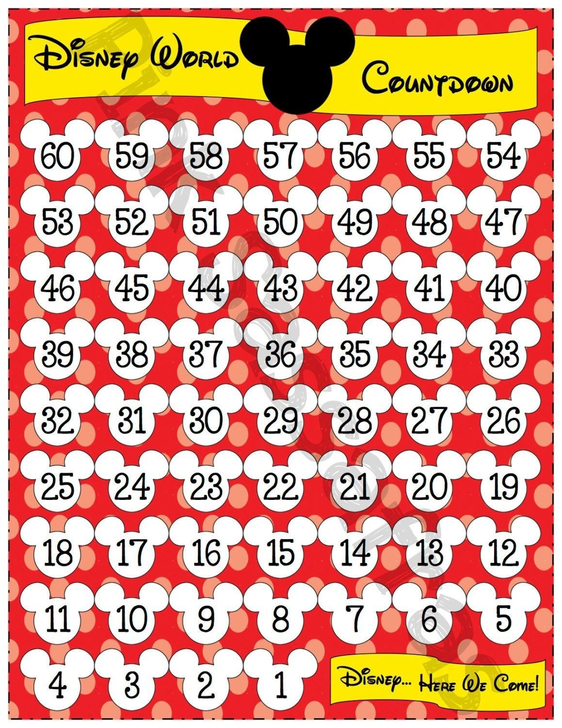 Remarkable Printable Disney Countdown To 60 Calendar – Printable pertaining to 60 Day Countdown Calendar Printable