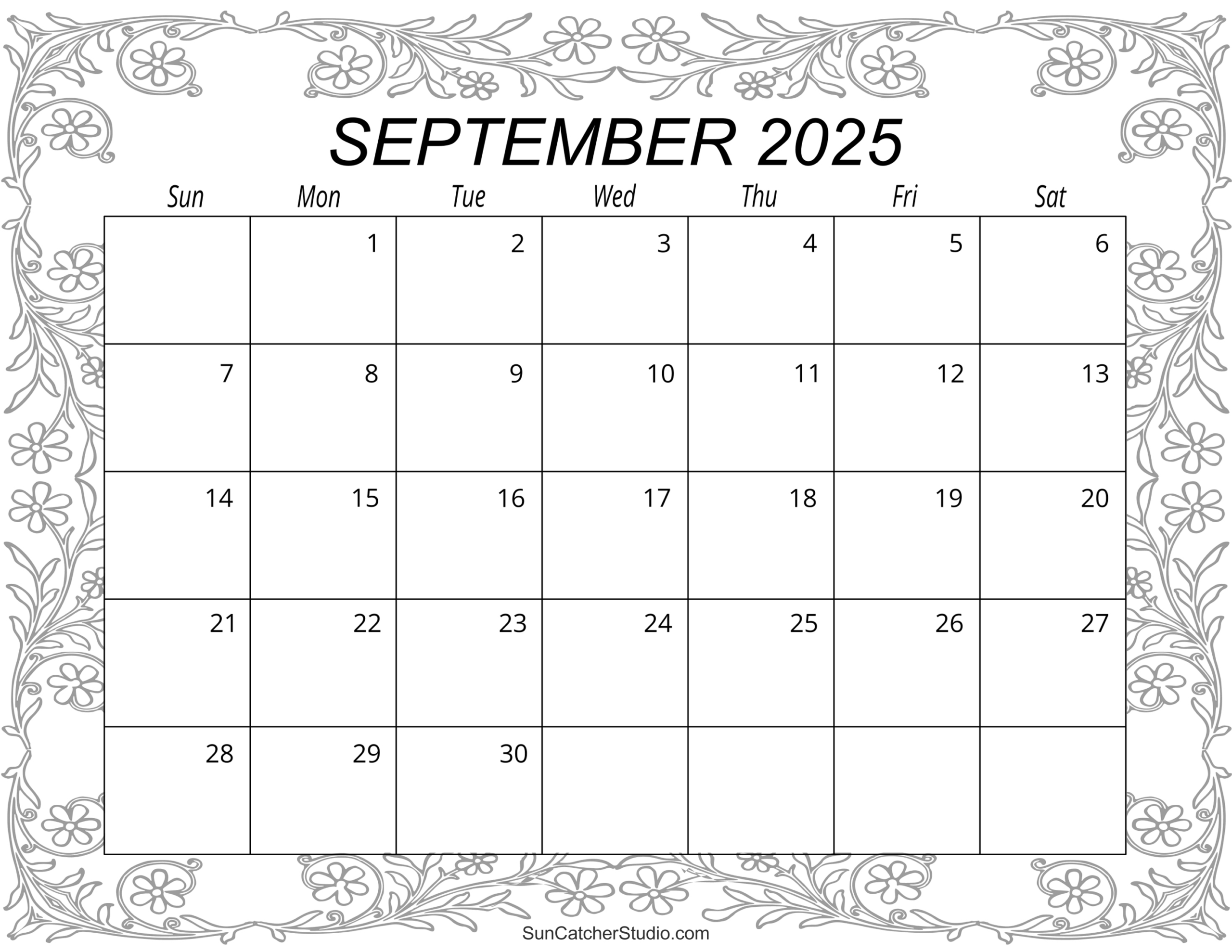 September 2025 Calendar (Free Printable) – Diy Projects, Patterns with Free Printable Sept 2025 Calendar