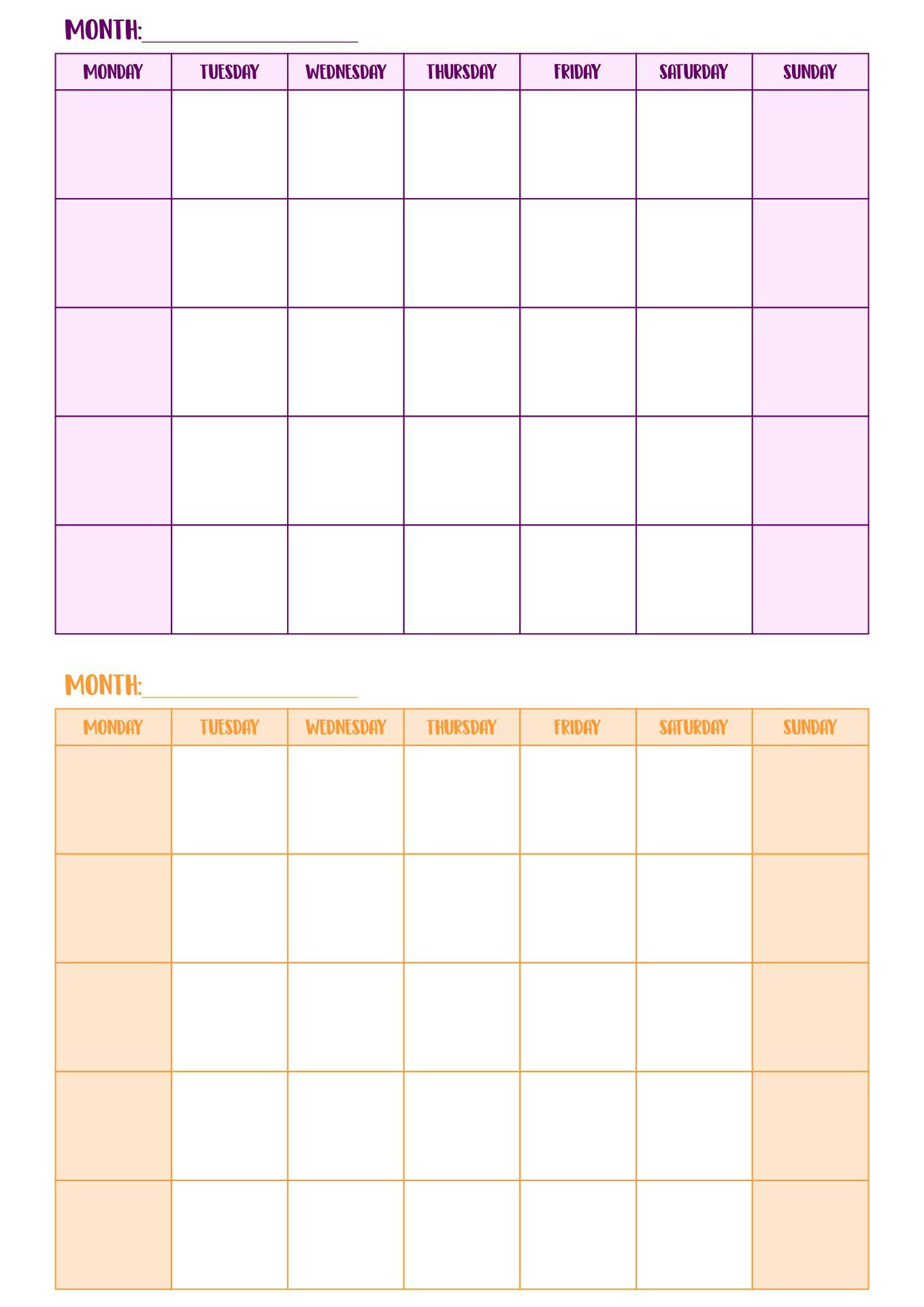 Two-Month Calendar - 10 Free Pdf Printables | Printablee in 2 Month Printable Calendar