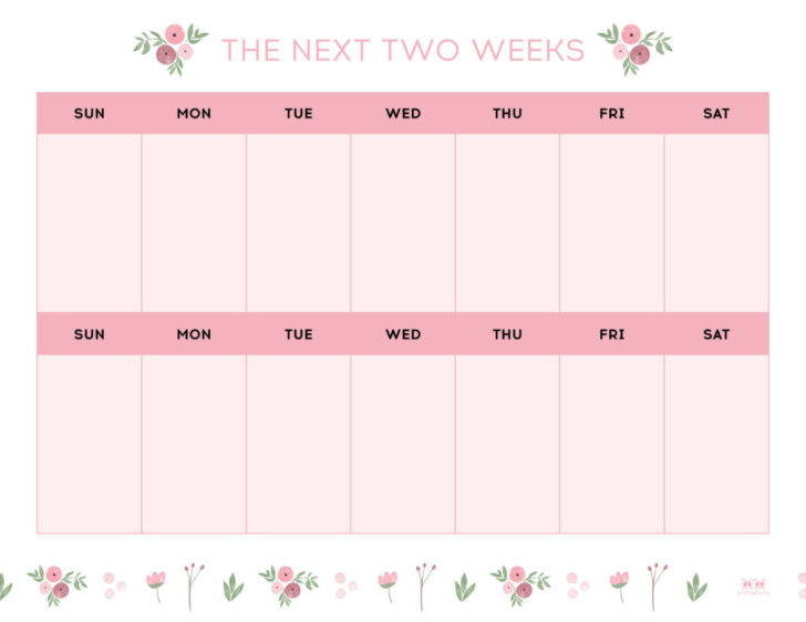 2 Week Printable Calendar