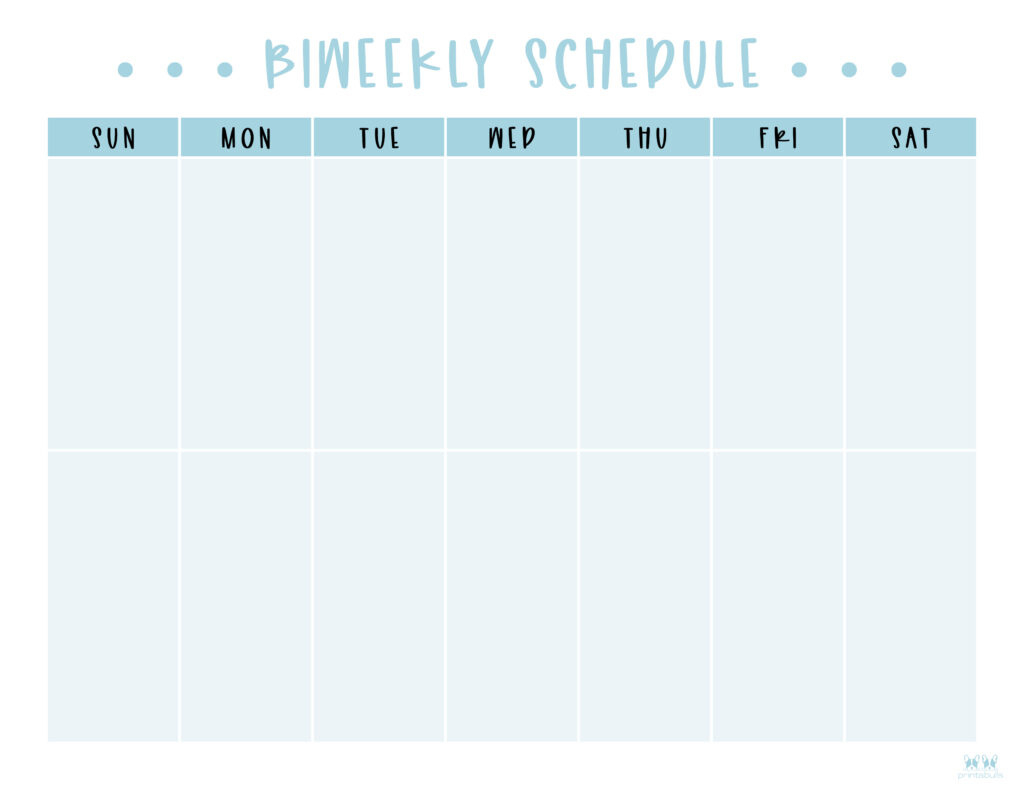 Two Week Planners - Free Printables | Printabulls for 2 Week Printable Calendar