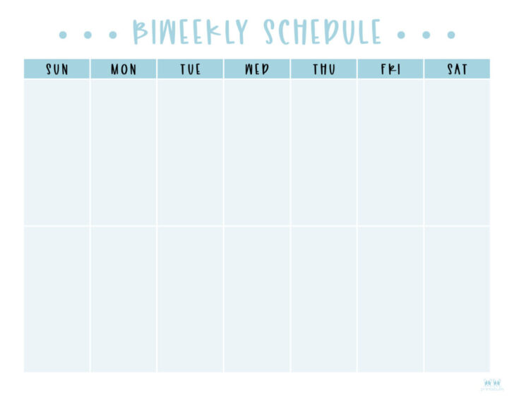 2 Week Calendar Printable