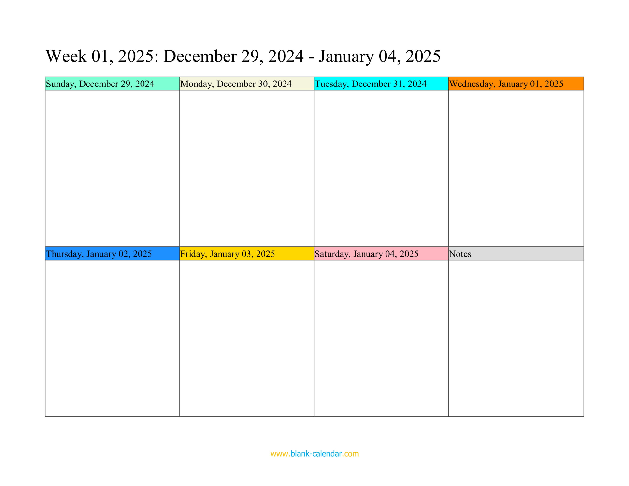 Weekly Calendar 2025 (Word, Excel, Pdf) for Calendar 2025 Printable Weekly