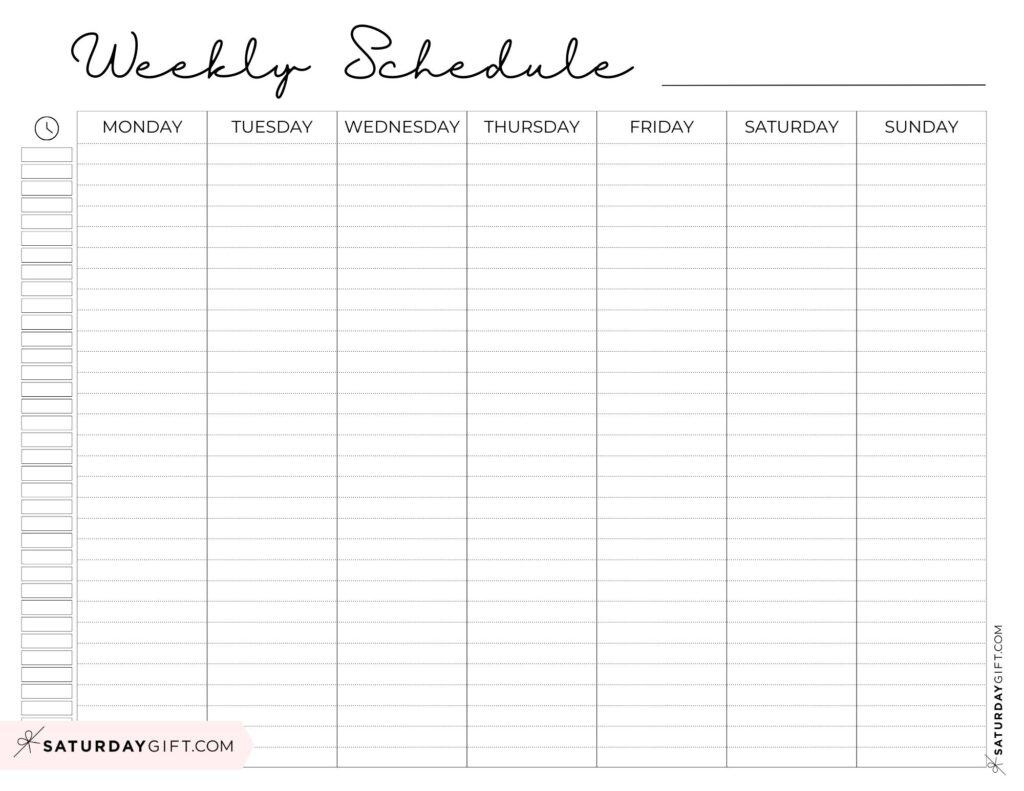 Weekly Planner Printable - 39 Cute Free Weekly Calendar Templates pertaining to 7 Day Calendar Printable