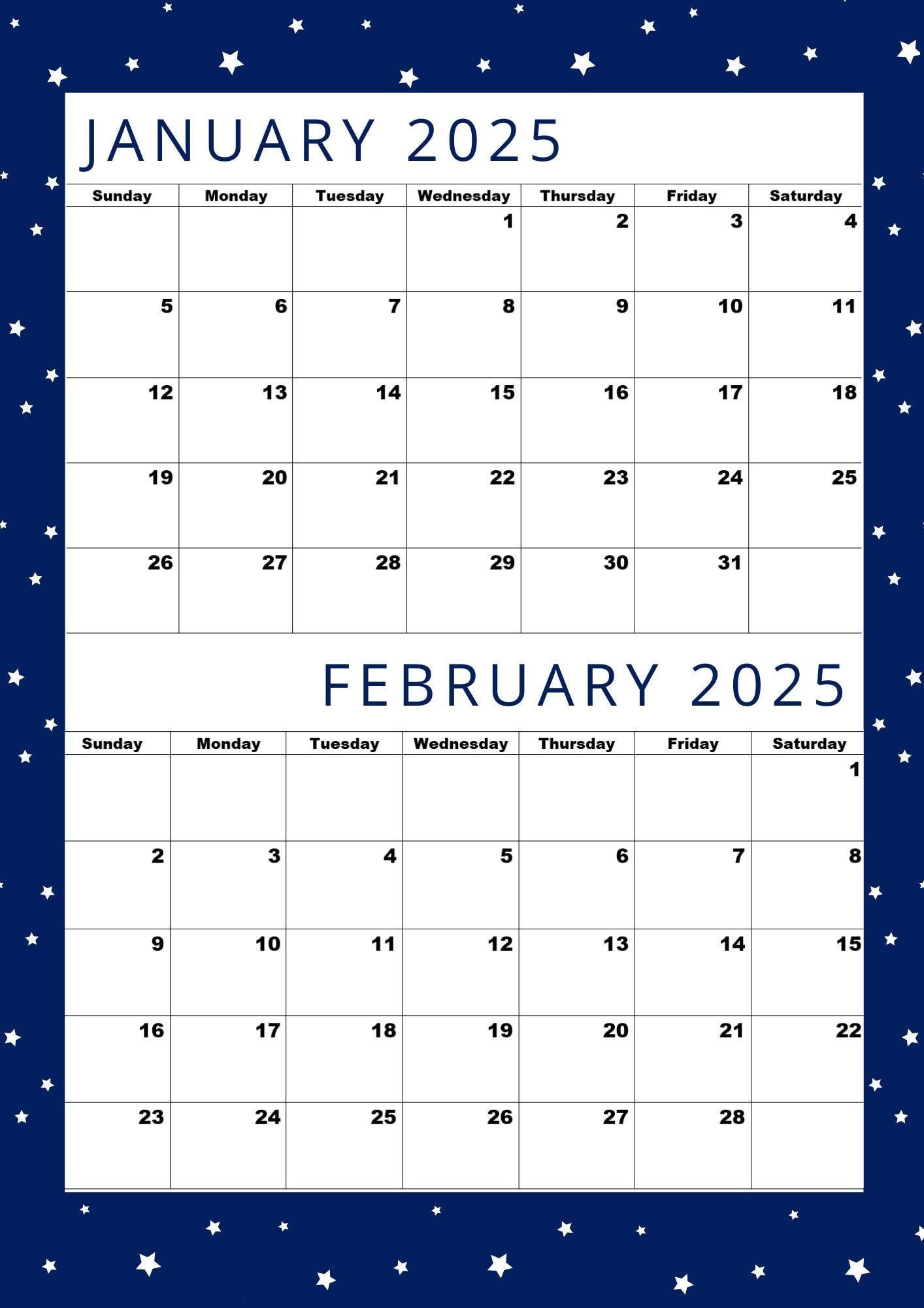 Druckbarer Kalender Für Januar 2025, Druckbarer Kalender Für intended for January February Calendar 2025 Printable