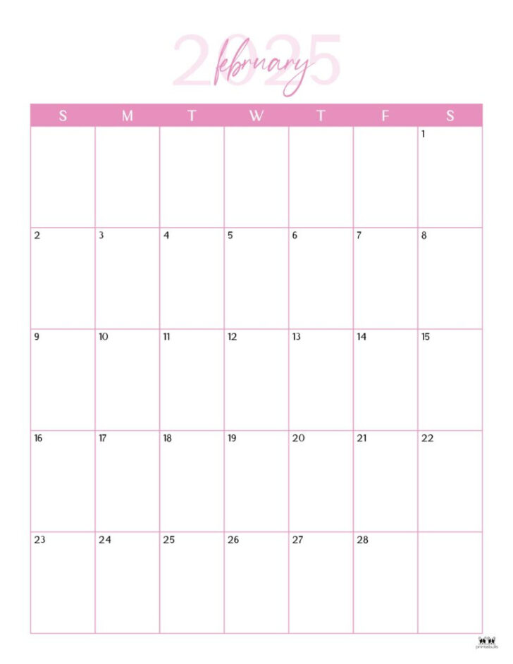 Cute Printable February Calendar 2025