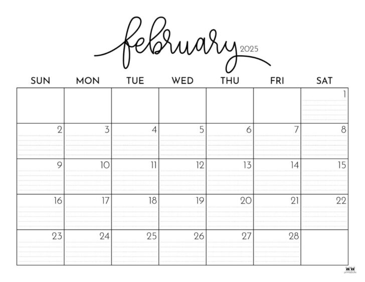 Free Printable February 2025 Calendar With Holidays