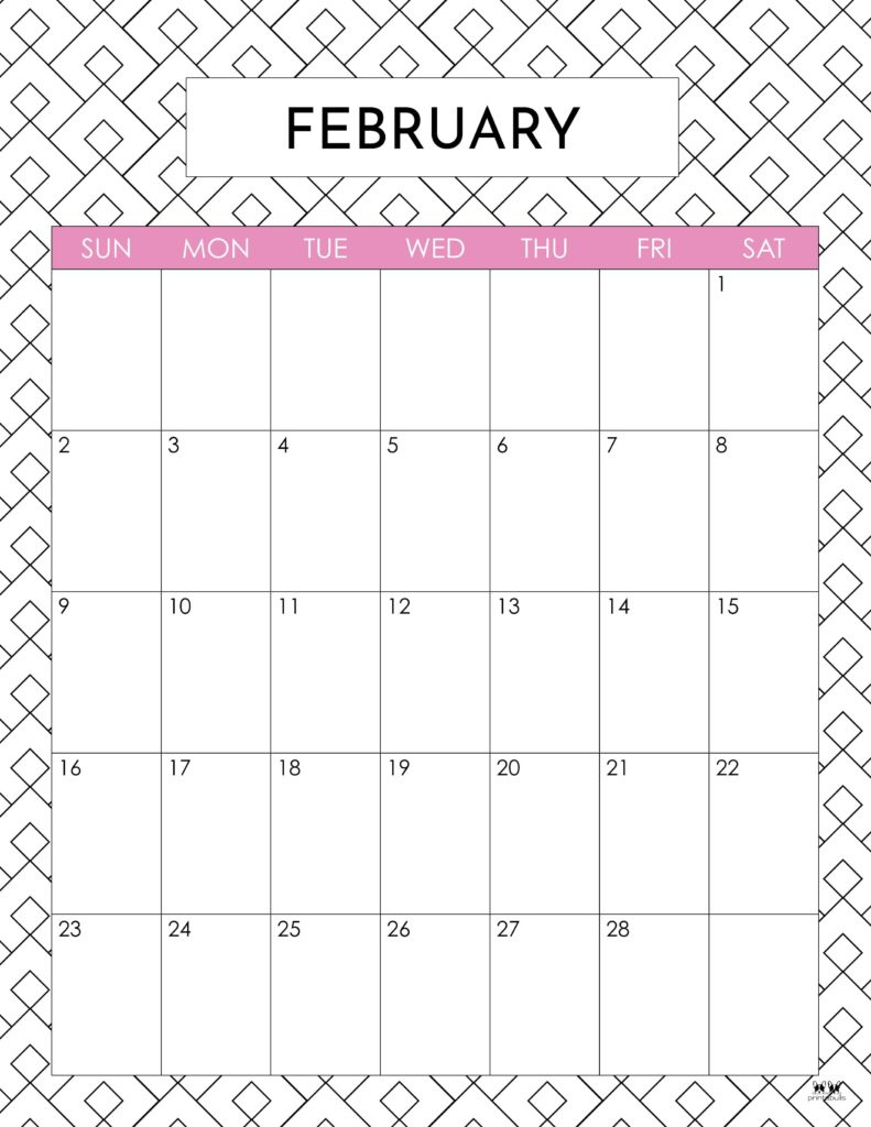 February 2025 Calendars - 107 Free Printables | Printabulls regarding February 25 Calendar Printable