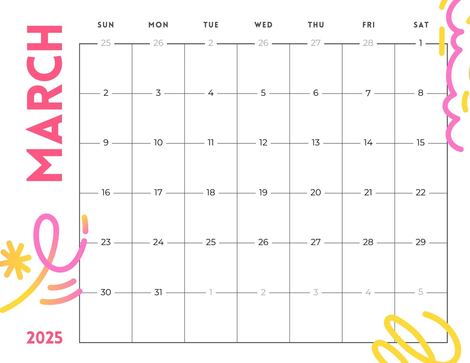 Free And Customizable March Templates for March Whiteboard Calendar Ideas 2025