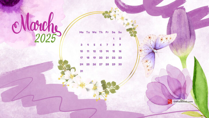 March 2025 Calendar Desktop Wallpaper