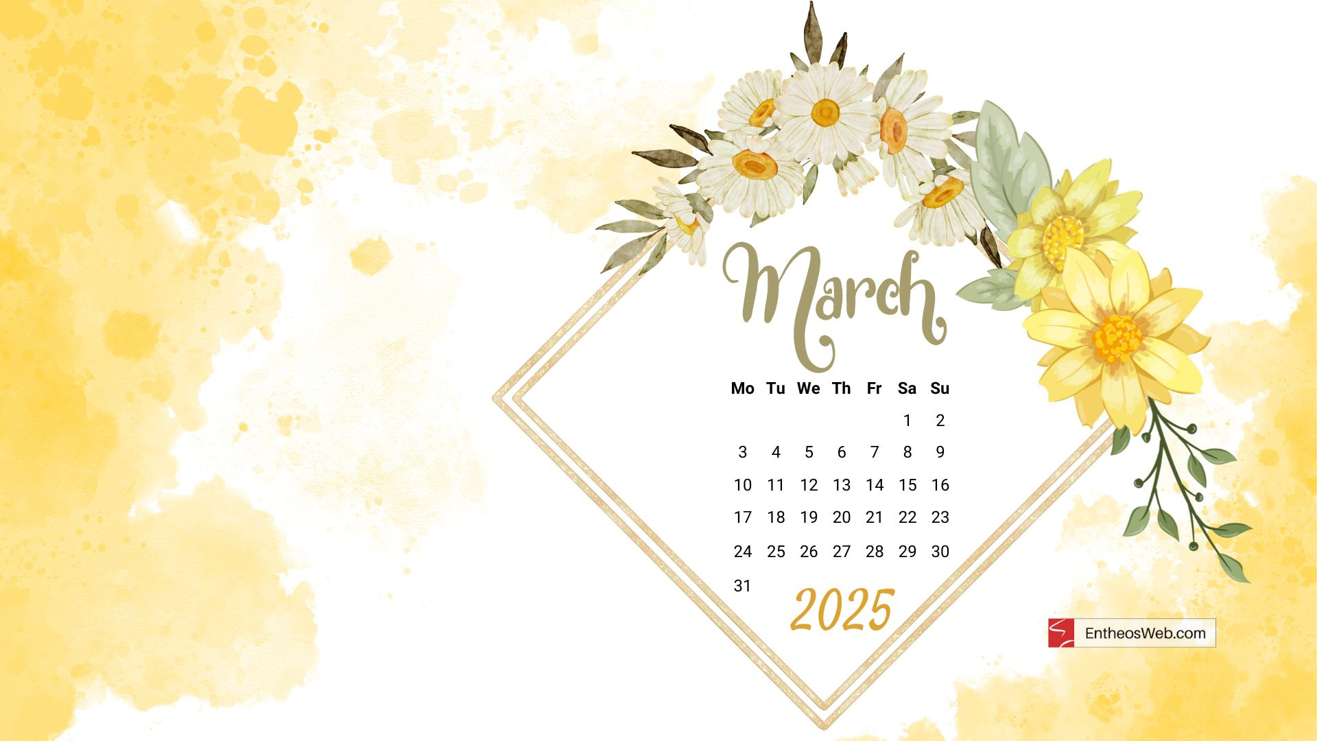 Free March 2025 Desktop Wallpaper Calendars | Entheosweb intended for March Calendar Wallpaper 2025