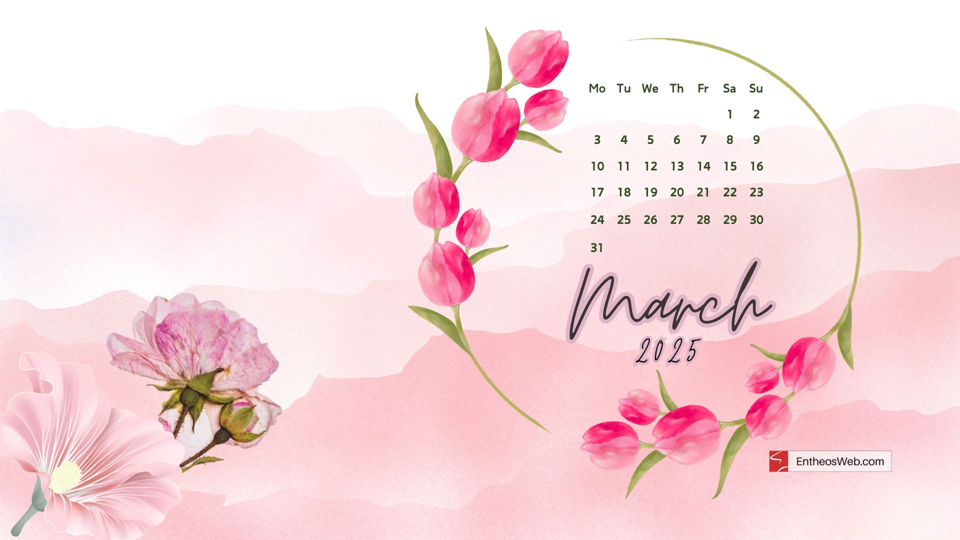 Free March 2025 Desktop Wallpaper Calendars | Entheosweb regarding March 2025 Calendar Wallpaper