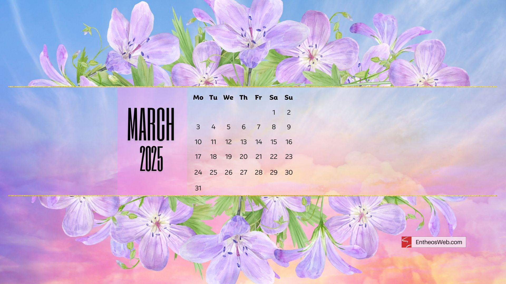 Free March 2025 Desktop Wallpaper Calendars | Entheosweb regarding March 2025 Desktop Calendar