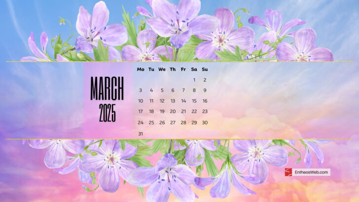 March Calendar Wallpaper 2025