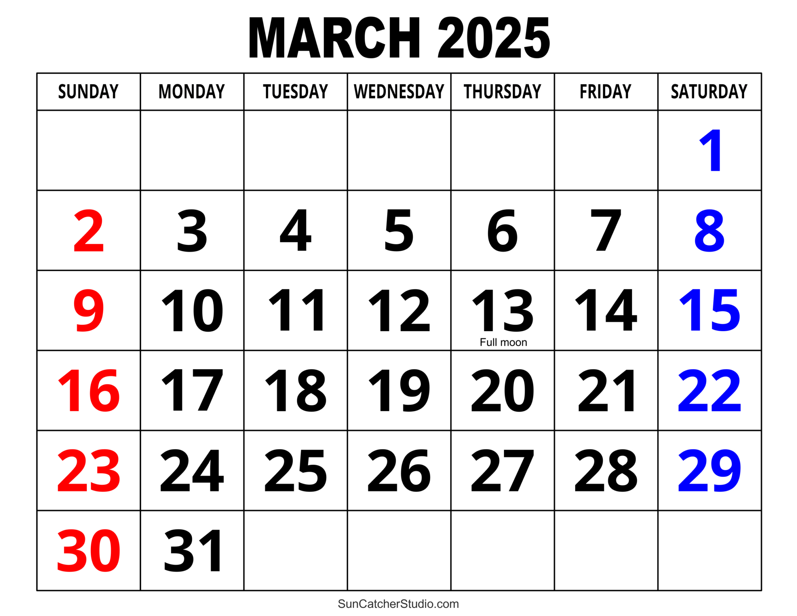 March 2025 Calendar (Free Printable) – Free Printables, Monograms in March Calendar With Holidays 2025