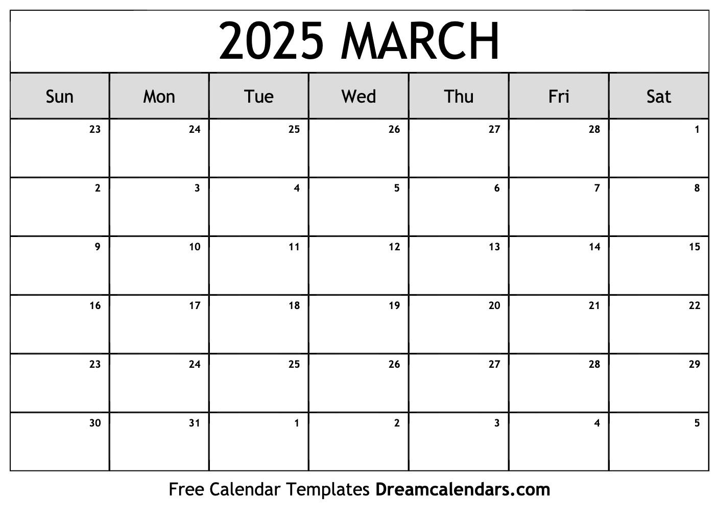 March 2025 Calendar - Free Printable With Holidays And Observances with regard to March 25 Calendar Printable