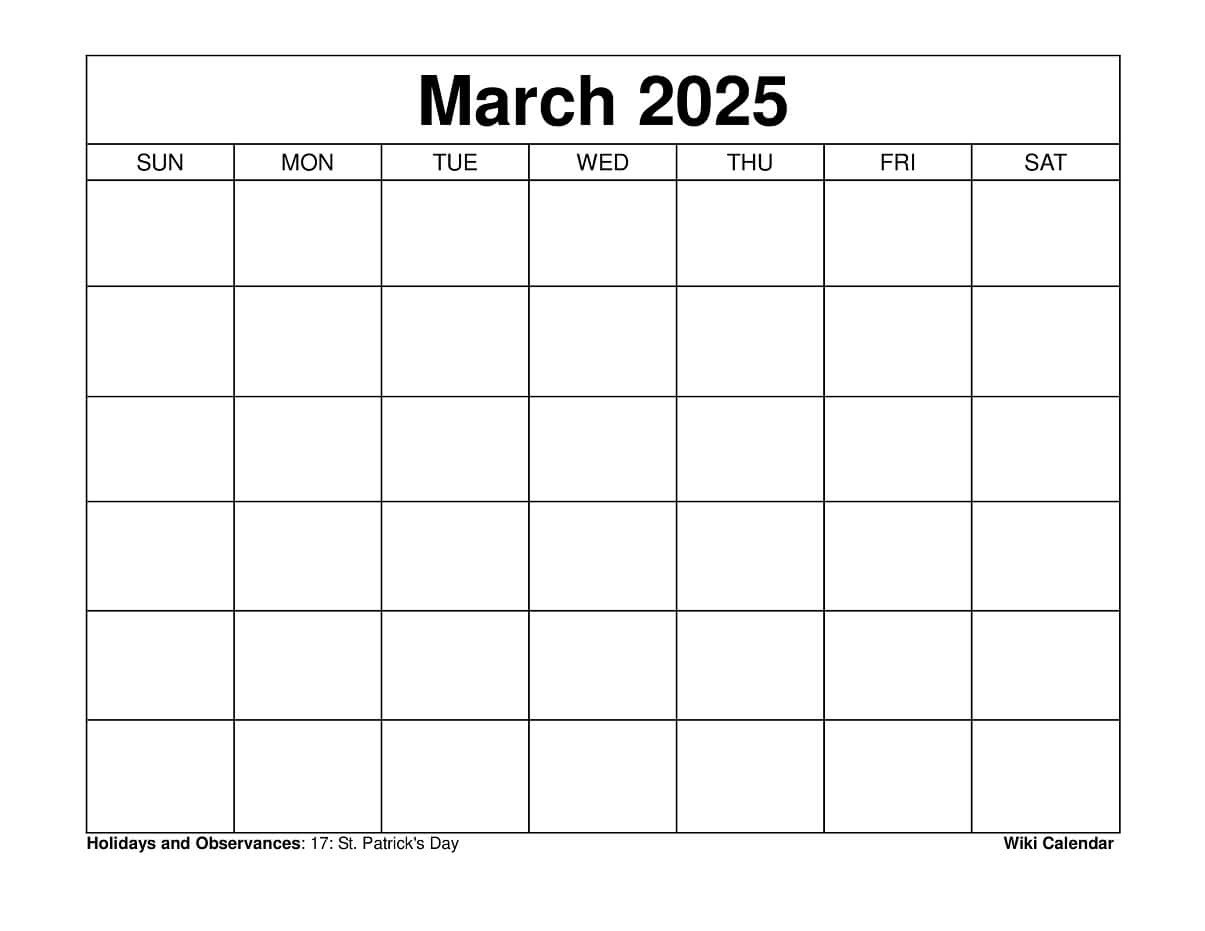 March 2025 Calendar - Printable Templates &amp;amp; More inside March 2025 Calendar Wiki