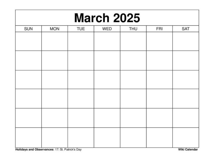 March 2025 Editable Printable Calendar