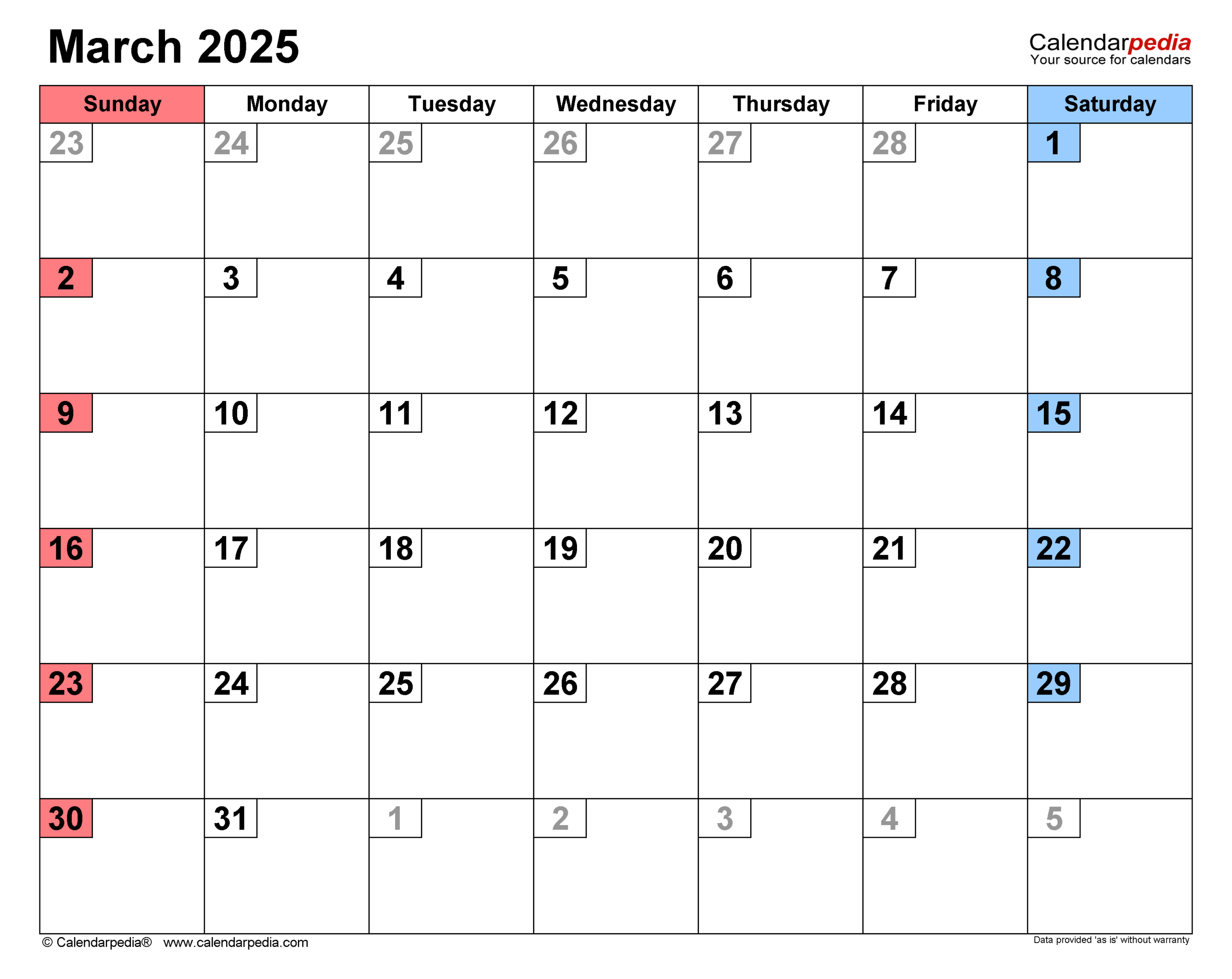 March 2025 Calendar | Templates For Word, Excel And Pdf inside Event Calendar For March 2025