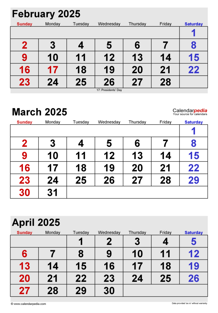 February and March 2025 Calendar