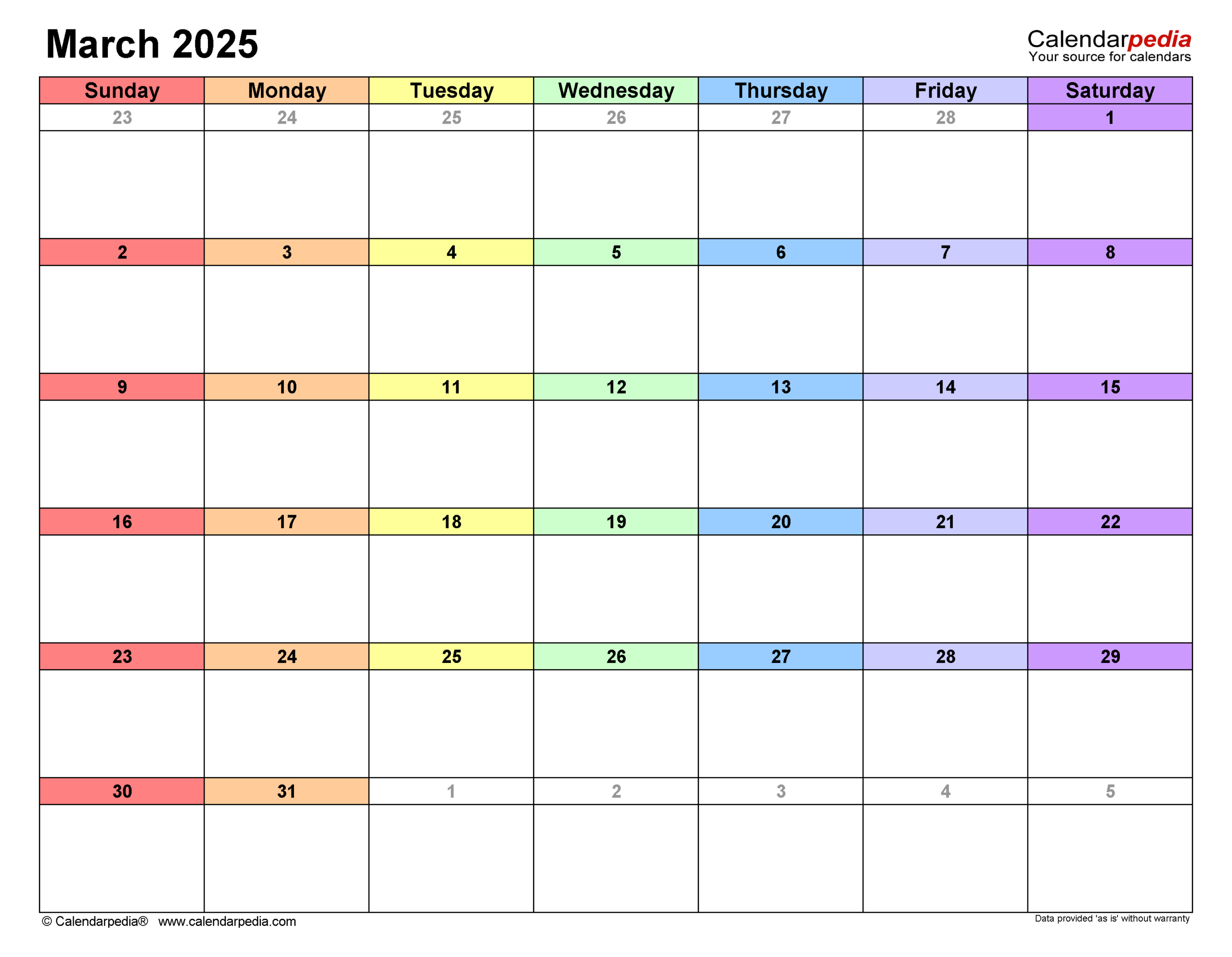 March 2025 Calendar | Templates For Word, Excel And Pdf with March 2025 Calendar Printable Excel