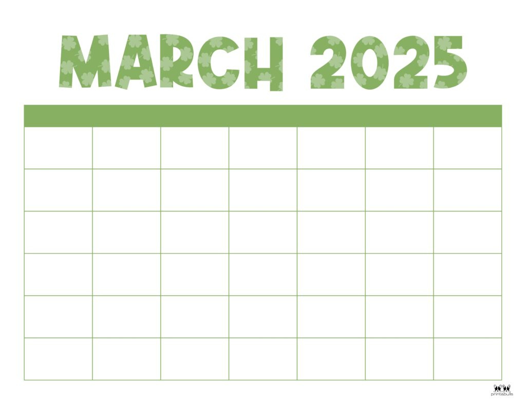 March 2025 Calendars - 107 Free Printables | Printabulls for Blank March 2025 Printable Calendar