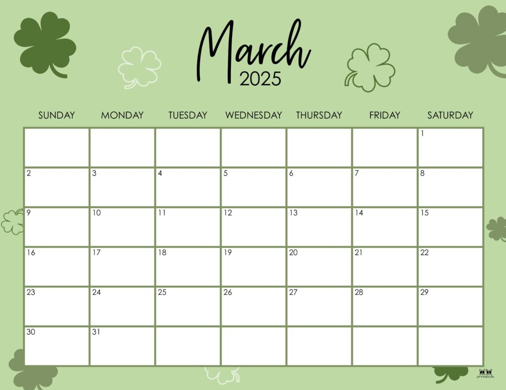 March 2025 Calendars - 107 Free Printables | Printabulls for March 2025 Calendar Printable with Holidays