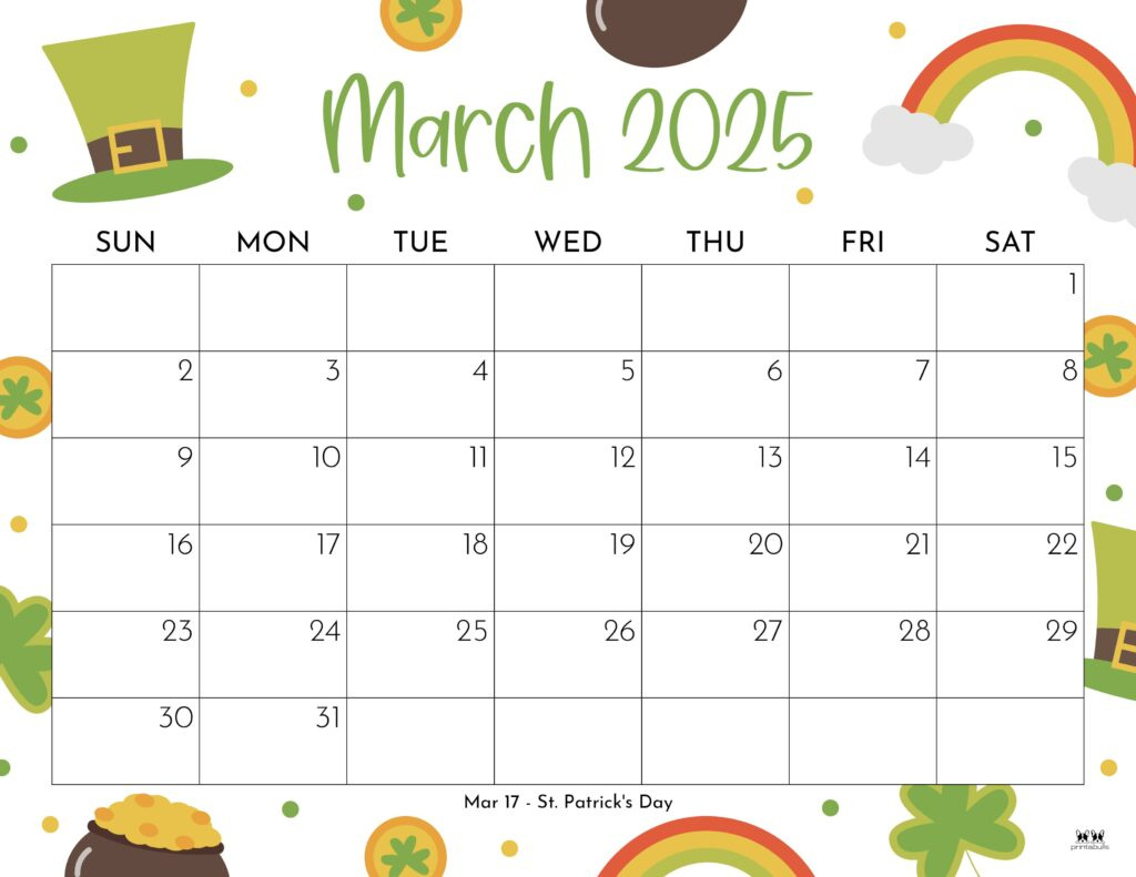 March 2025 Calendars - 107 Free Printables | Printabulls in Cute March Calendar Printable 2025