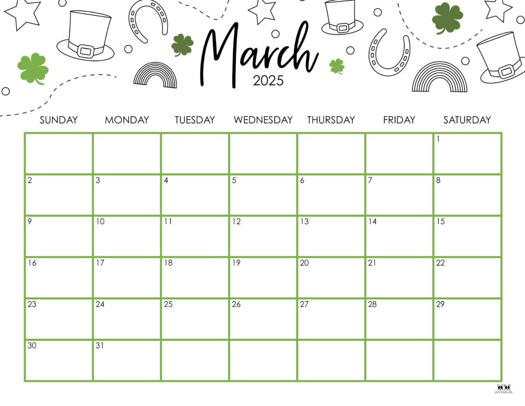 March 2025 Calendars - 107 Free Printables | Printabulls in March 2025 Calendar Printable Word