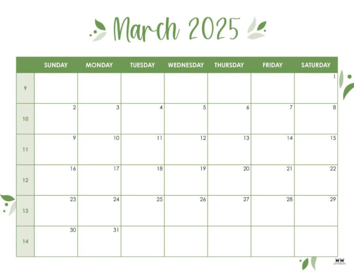 March 2025 Calendar Printabulls