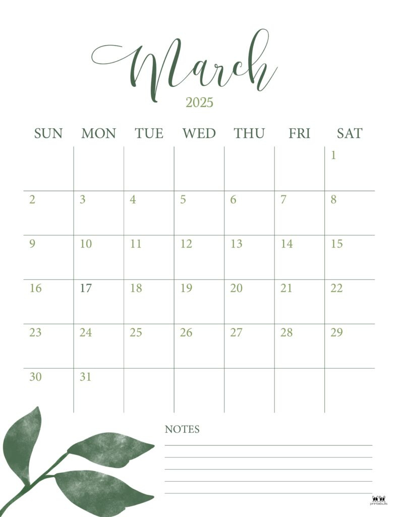 March 2025 Calendars - 107 Free Printables | Printabulls within Show Me March Calendar 2025