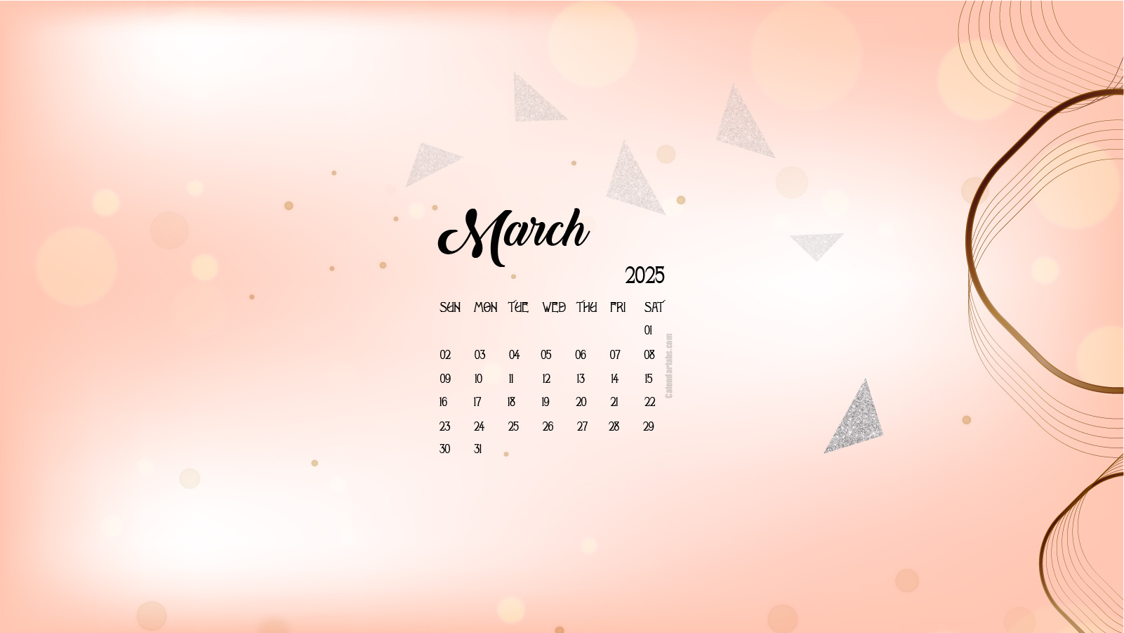 March 2025 Desktop Wallpaper Calendar - Calendarlabs with regard to March 2025 Calendar Wallpaper