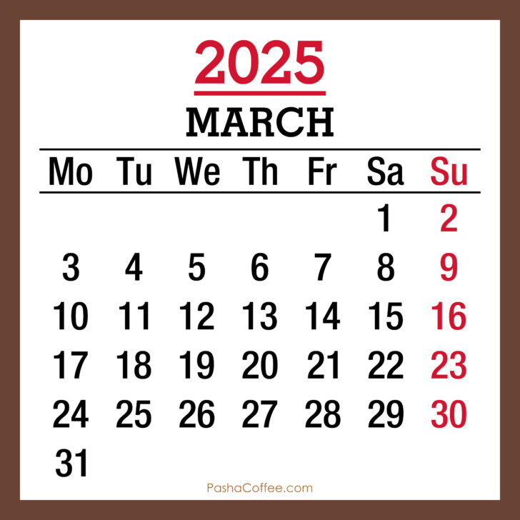 March Calendar 2025 with Holidays