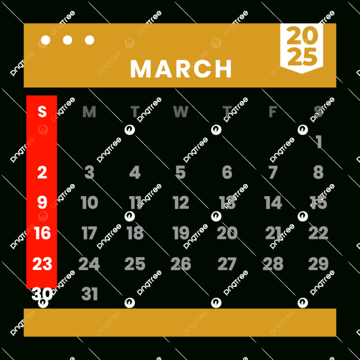 March Clip Art Calendar 2025