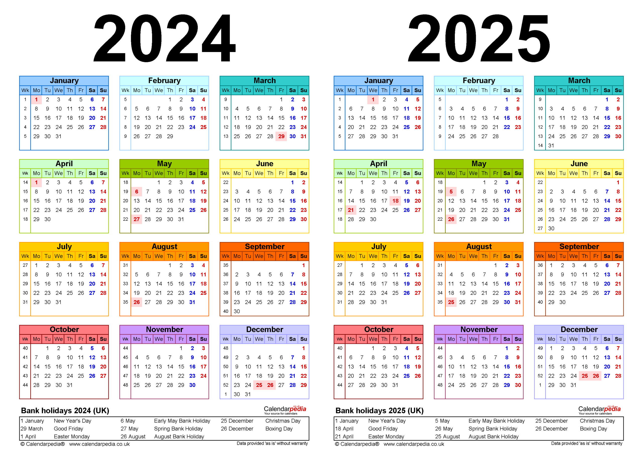 Two Year Calendars For 2024 And 2025 (Uk) For Microsoft Excel inside April 2024 to March 2025 Calendar Printable